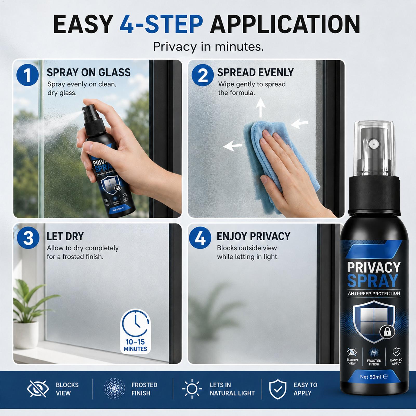 สเปรย์เคลือบกระจกฝ้า 50 มล. ฟิ - Privacy Screen Protector บทวิจารณ์และราคา